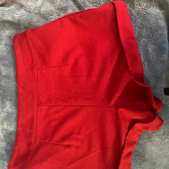 Red High Waist Shorts - Picture 2 of 3